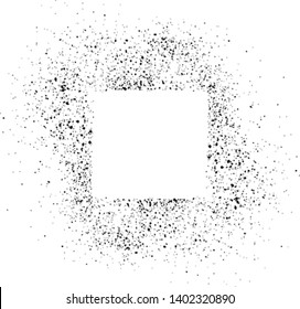 Paint drip graffiti ink background. Airbrush banner. Spray square frame. Vector isolated illustration. 