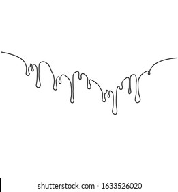 Paint drip in one  continuous line style. Vector illustration for your design. 