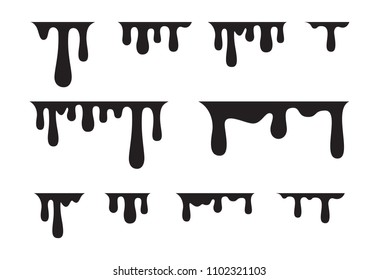 Paint Drip Set Isolated On White Stock Vector (Royalty Free) 1102321103 ...