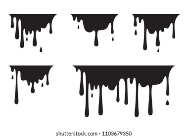 Paint drip set isolated on white background. Paint drip for web site, wallpaper, poster, placard and cover. Useful for ad, backdrop and print materials. Creative art concept,vector illustration,eps 10