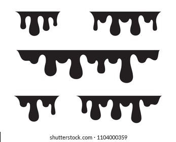 Paint drip set isolated on white background. Paint drip for web site, wallpaper, poster, placard and cover. Useful for ad, backdrop and print materials. Creative art concept,vector illustration,eps 10