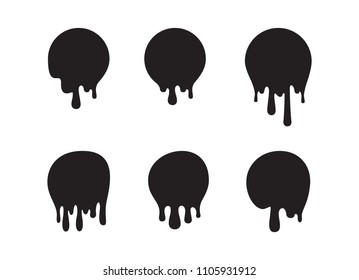 Paint drip set isolated on white background. Paint drip for web site, wallpaper, poster, placard and cover. Useful for ad, backdrop and print materials. Creative art concept,vector illustration,eps 10
