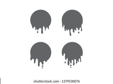 Paint drip sticker circle label vector illustration on background