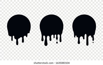 Paint drip sticker circle vector.Liquid drop on isolated background.Vector illustration