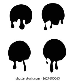 Paint drip stickers or circle labels icon template black color editable. liquid drops symbol vector sign isolated on white background. Simple logo vector illustration for graphic and web design.
