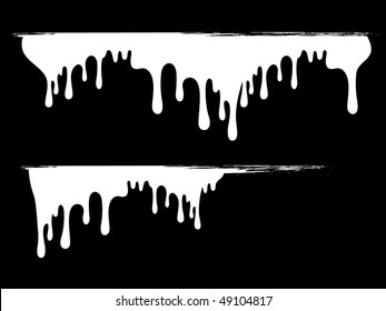 Paint dripping in black background