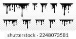 Paint dripping. Dripping liquid. Paint flows. Current paint, stains. Current drops. Current inks. Vector illustration. Flowing liquid. Stencil drops. Paint splatter. Molten. Chocolate drops. Oil drop