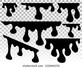 	
Paint dripping. Dripping liquid. Paint flows. Current paint, stains. Current drops. Current inks. Vector illustration. Color easy to edit. Transparent background.