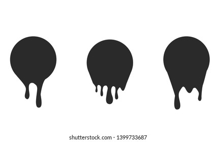 Paint dripping. Dripping liquid. Paint flows. Current paint, stains. Current drops. Current inks. Vector illustration.