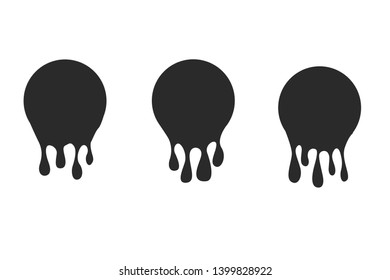 Paint dripping. Dripping liquid. Paint flows. Current paint, stains. Current drops. Current inks. Vector illustration.