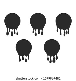 Paint dripping. Dripping liquid. Paint flows. Current paint, stains. Current drops. Current inks. Vector illustration.