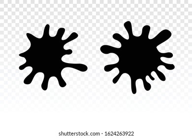 Paint dripping. Dripping liquid. Paint flows. Current paint, stains. Current drops. Current inks. Ink Splashes. Paint splatter. Vector illustration. Color easy to edit. Transparent background.