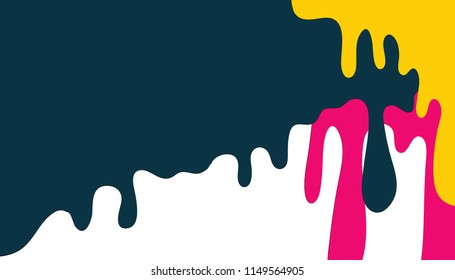 Paint Dripping in primary colors isolated on a white background