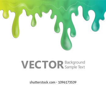 Paint dripping vector background, liquid drops, fluid splashes, ink droplets illustration. Colorful turquoise paint splashes, fluid liquid dripping ink bubbles, floating gradient shapes wallpaper.