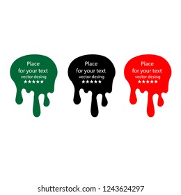 Paint dripping. Vector colorful paint splashes .Current drops. Current paint, stains.Dripping liquid.Set vector illustration.
