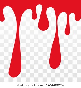 The paint is dripping. Vector illustration on transparent background. black paint is editable.