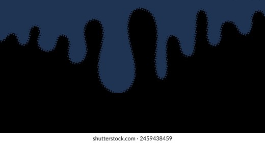 The paint is dripping. Vector illustration on transparent background. black paint is editable.