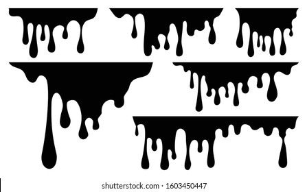 Paint dripping Vector, liquids, paint, caramel, ink, Dripping liquid. Paint flows. Current paint, stains, chocolate isolated on white background