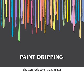 Paint dripping.Paint drips background.Vector illustration.