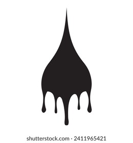 La pintura gotea el vector negro. Aislado en un diseño de fondo blanco.