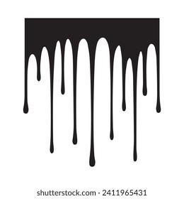 Paint drips black vector. Isolated on a white background design.