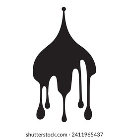 La pintura gotea el vector negro. Aislado en un diseño de fondo blanco.