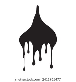Farbe tropft schwarze Vektorgrafik. Einzeln auf weißem Hintergrund - Design.