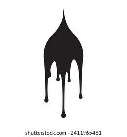 La pintura gotea el vector negro. Aislado en un diseño de fondo blanco.