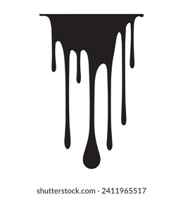 La pintura gotea el vector negro. Aislado en un diseño de fondo blanco.