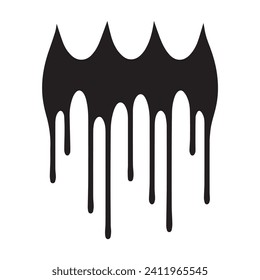 Paint drips black vector. Isolated on a white background design.