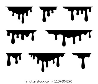 Black Paint Oil Dripping Liquid Current Stock Vector (Royalty Free ...