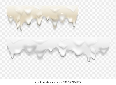 Paint drips. Dripping mayonnaise. Vector