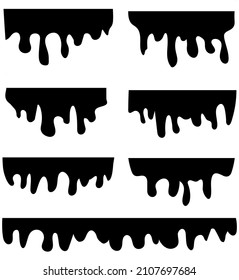 Paint drips isolated on white background. Paint drips for web site, wallpaper, poster, placard and cover. Useful for ad, backdrop and print materials. Creative art concept, vector illustration