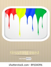 Paint drips postcard vector illustration
