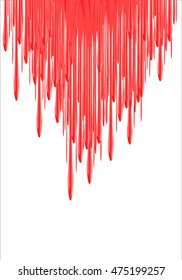 Paint Drips - vector illustration. Red falling, liquid or blood. nail polish leaking. 3d illustration.