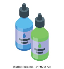 Paint drop bottle icon isometric vector. Wood resin. Creative epoxy