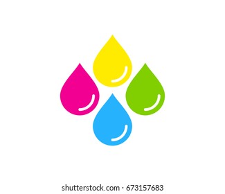 Paint Drop Icon Logo Design Element