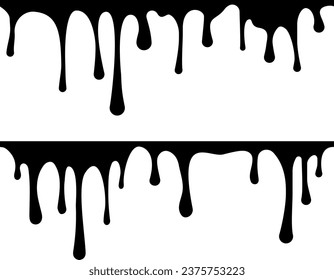 Paint drop liquid vector seamless line.