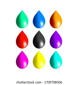 Paint Drop Vector Set Red Blue Stock Vector (Royalty Free) 1709708506 ...