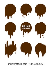 Paint drops and strokes. Vector splashes collection stain splash, shape of paint ink illustration