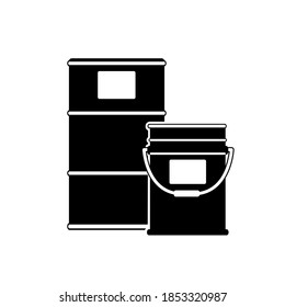 Icono negro del área del tambor de pintura,Ilustración del vector, aislado en etiqueta de fondo blanco. EPS10