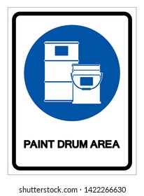 Paint Drum Area Symbol Sign,Vector Illustration, Isolated On White Background Label. EPS10