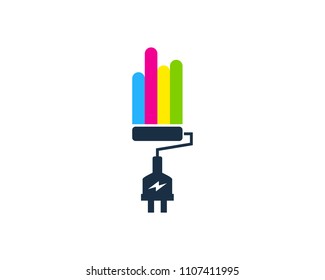 Paint Electric Icon Logo Design Element