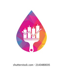 Paint finance drop shape concept logo design vector. Stats paint vector logo design template.