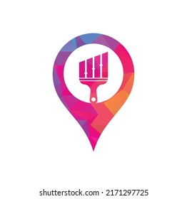 Paint finance gps Form Konzept Logo Design Vektor. Stats malen Vektorlogo-Design-Vorlage.