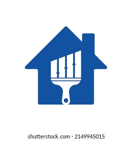 Paint finance home shape concept logo design vector. Stats paint vector logo design template. 