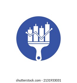 Paint finance logo design vector. Stats paint vector logo design template. Finance and accounting logo design concept.	