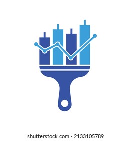 Dibujar el vector de diseño del logotipo de finanzas. Las estadísticas pintan la plantilla de diseño del logotipo vectorial. Concepto de diseño del logotipo financiero y contable.	