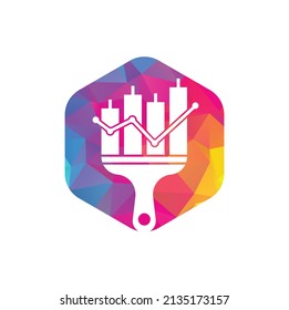 Paint finance logo design vector. Stats paint vector logo design template. 	
