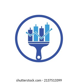Paint finance logo design vector. Stats paint vector logo design template. Finance and accounting logo design concept.